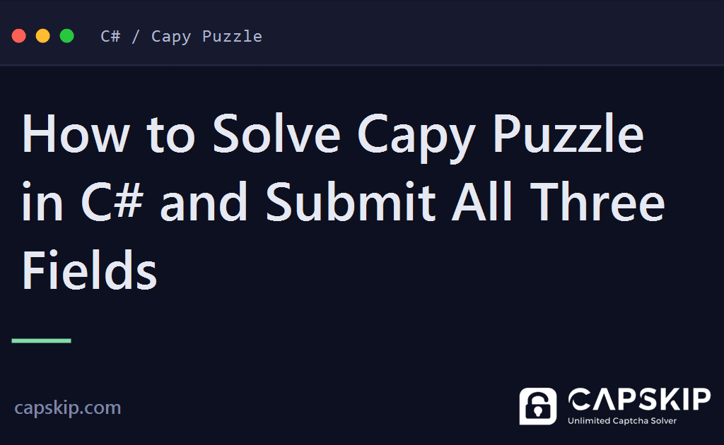 solve capy puzzle in c# - How to Solve Capy Puzzle in C# and Submit All Three Fields
