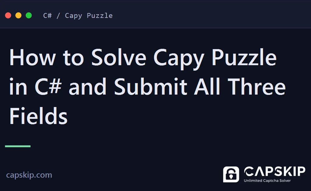 solve capy puzzle in c# - How to Solve Capy Puzzle in C# and Submit All Three Fields