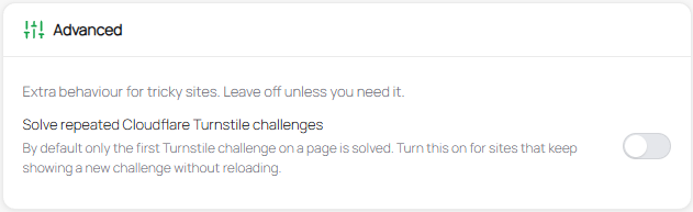 CapSkip extension Advanced settings