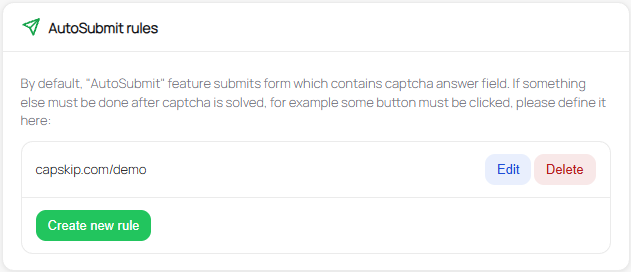 CapSkip extension AutoSubmit rules settings