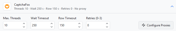 CapSkip CaptchaFox settings