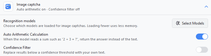 CapSkip Image captcha settings